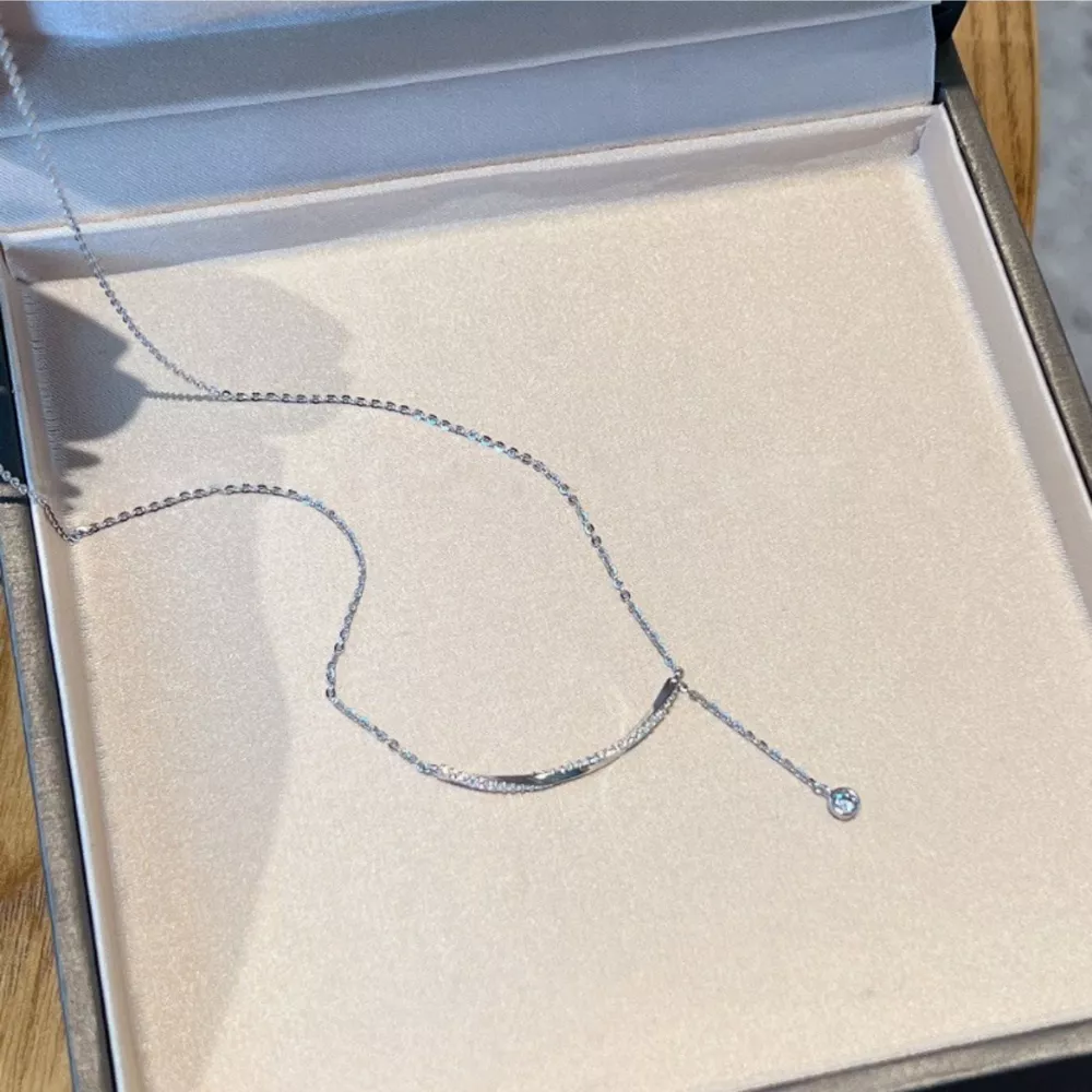 925 Sterling Silver Bar Chain Adjustable Necklace, image 4