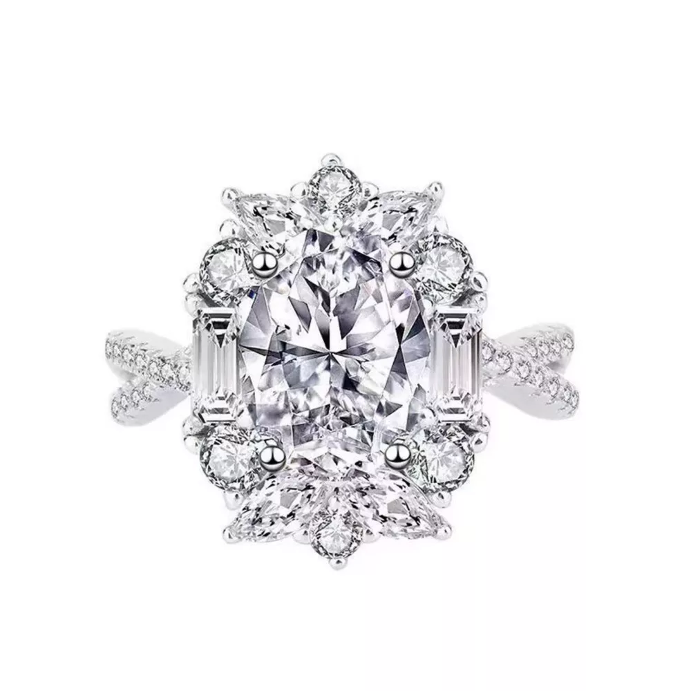1 Carat Moissanite 925 Sterling Silver Ring, image 6