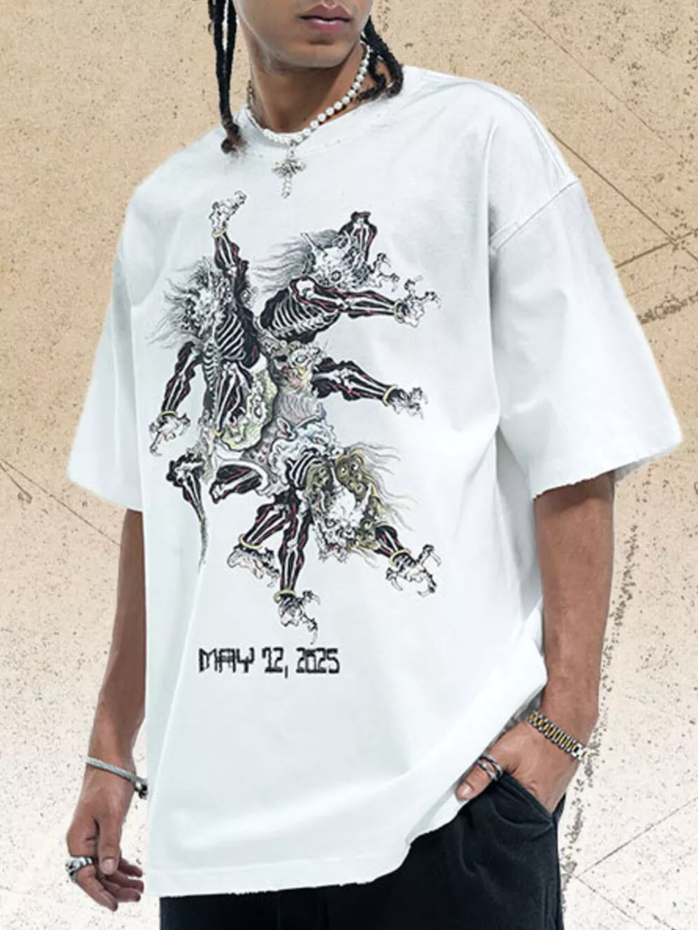 Men's Vintage Graphic Oversized T-Shirt, image 5