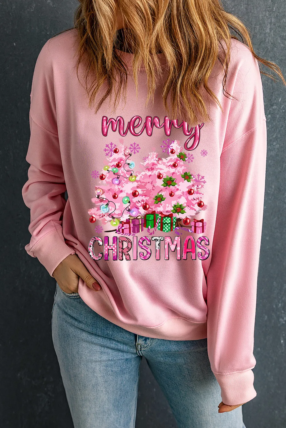 MERRY CHRISTMAS Long Sleeve Sweatshirt, image 2