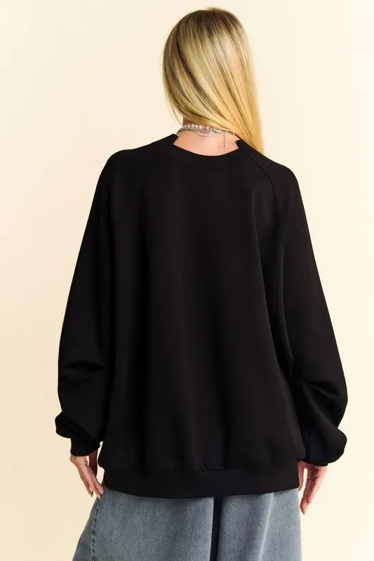 Round Neck Raglan Sleeve Sweatshirt, image 2
