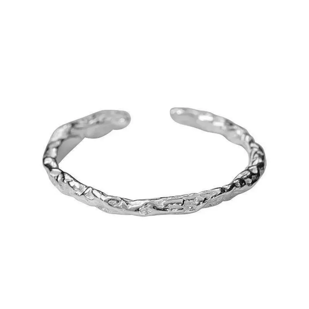 925 Sterling Silver Textured Open Ring, image 5