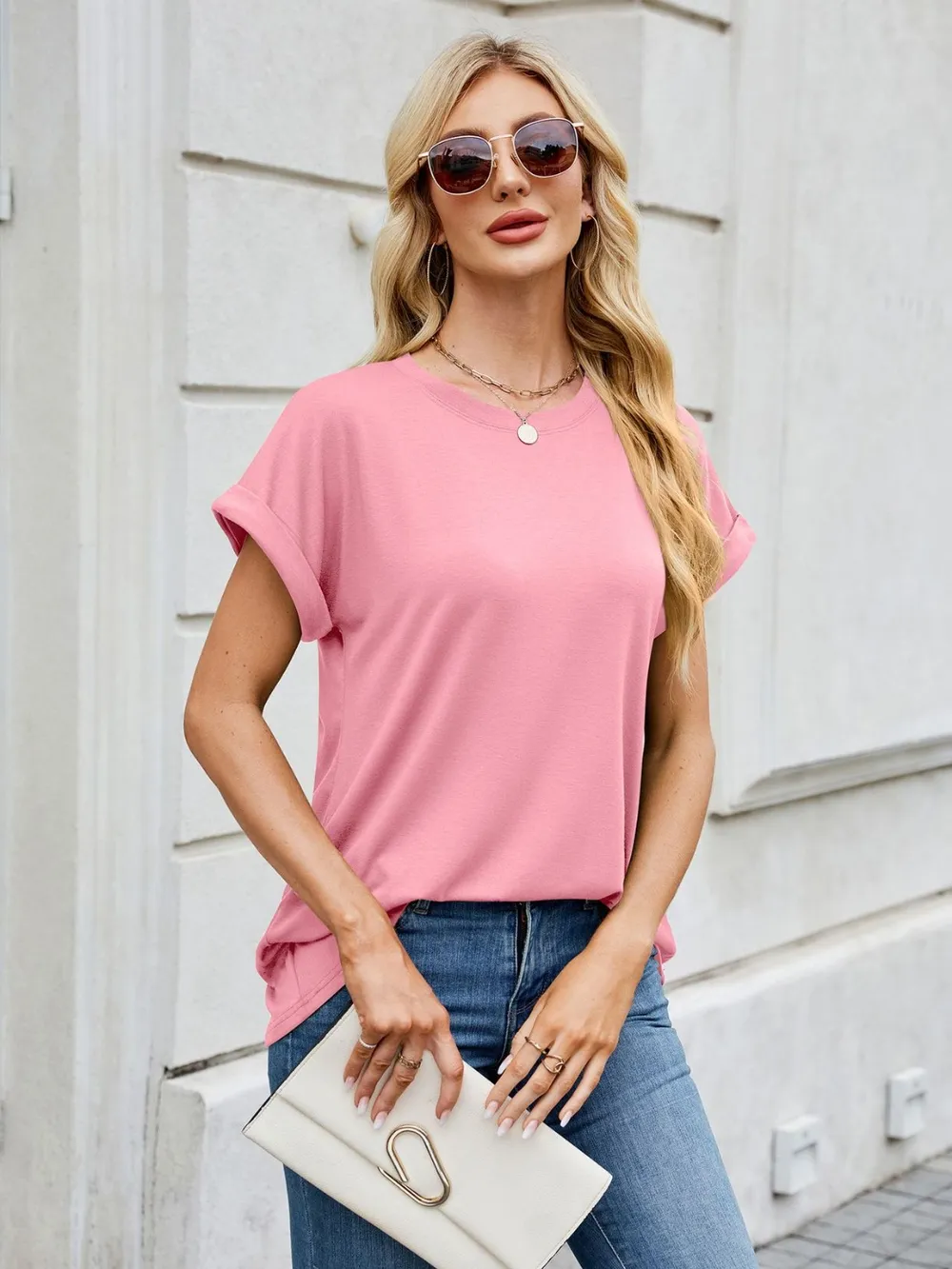 Round Neck Short Sleeve T-Shirt, image 16