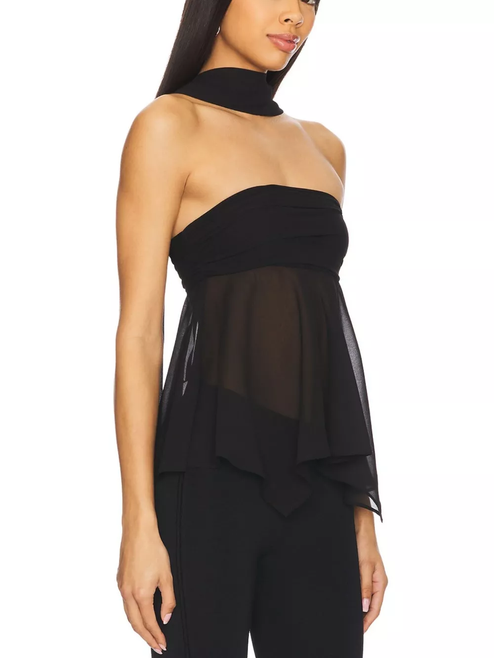 Sheer Tube Top with Scarf, image 4