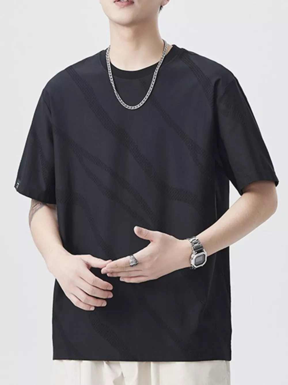 Men's Plus Size Round Neck Short Sleeve T-Shirt