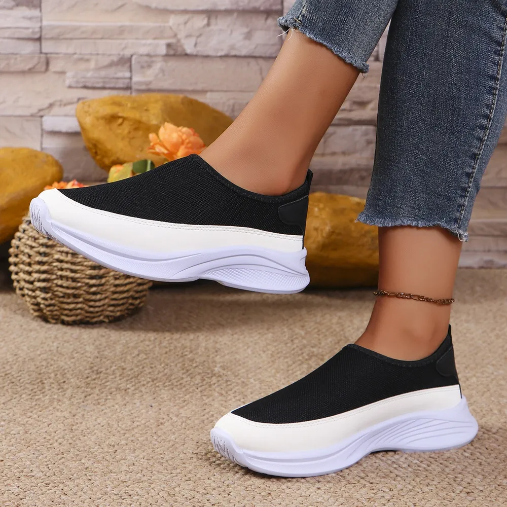 Mesh Contrast Flat Slip-Ons, image 8