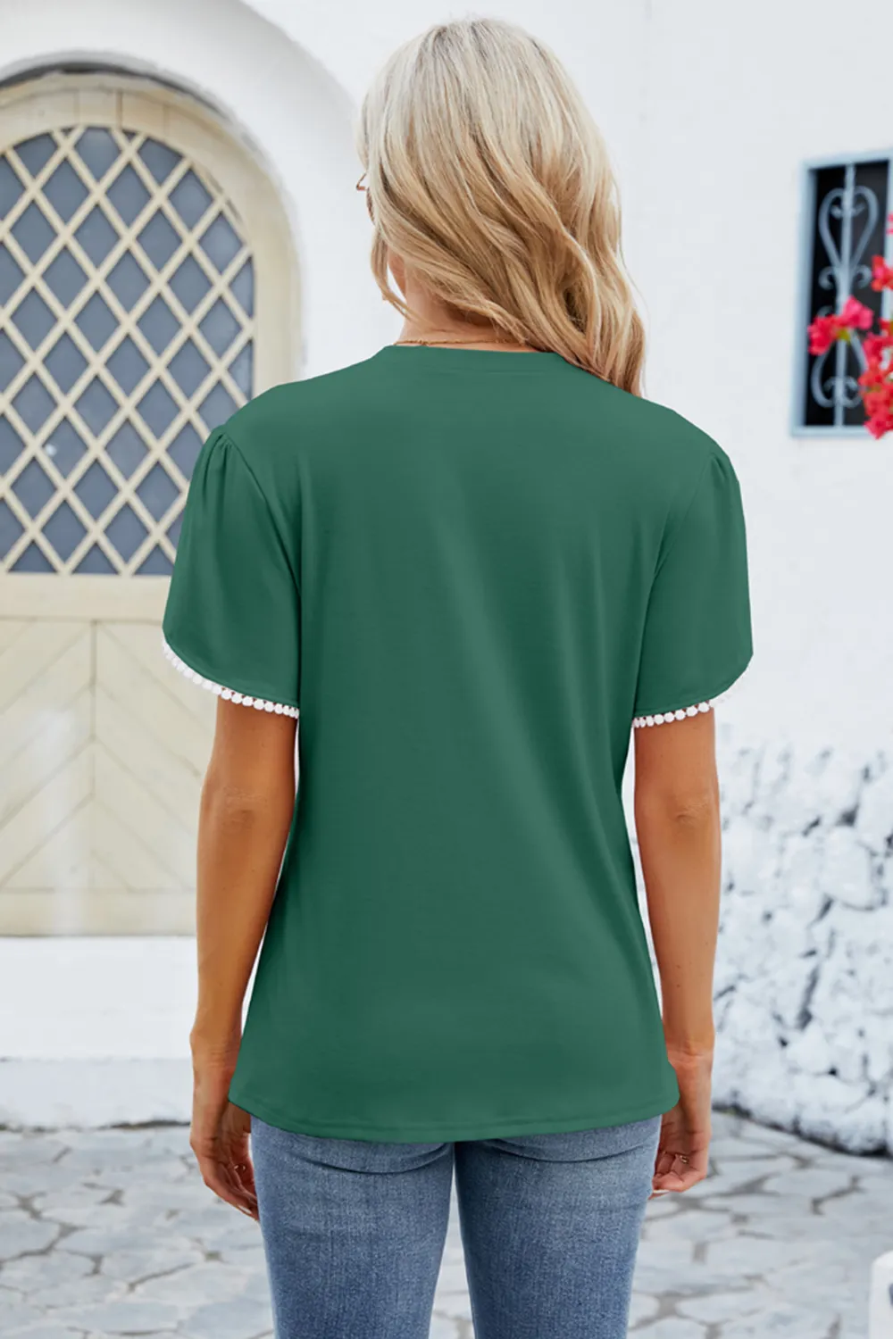 Round Neck Petal Sleeve T-Shirt, image 3
