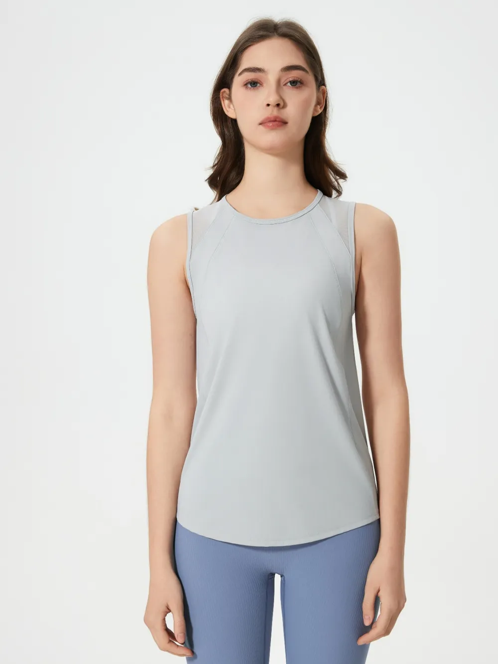 Cutout Back Round Neck Active Tank, image 14