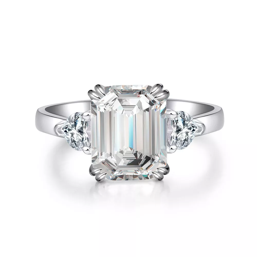 925 Sterling Silver Zircon Geometric Ring, image 4