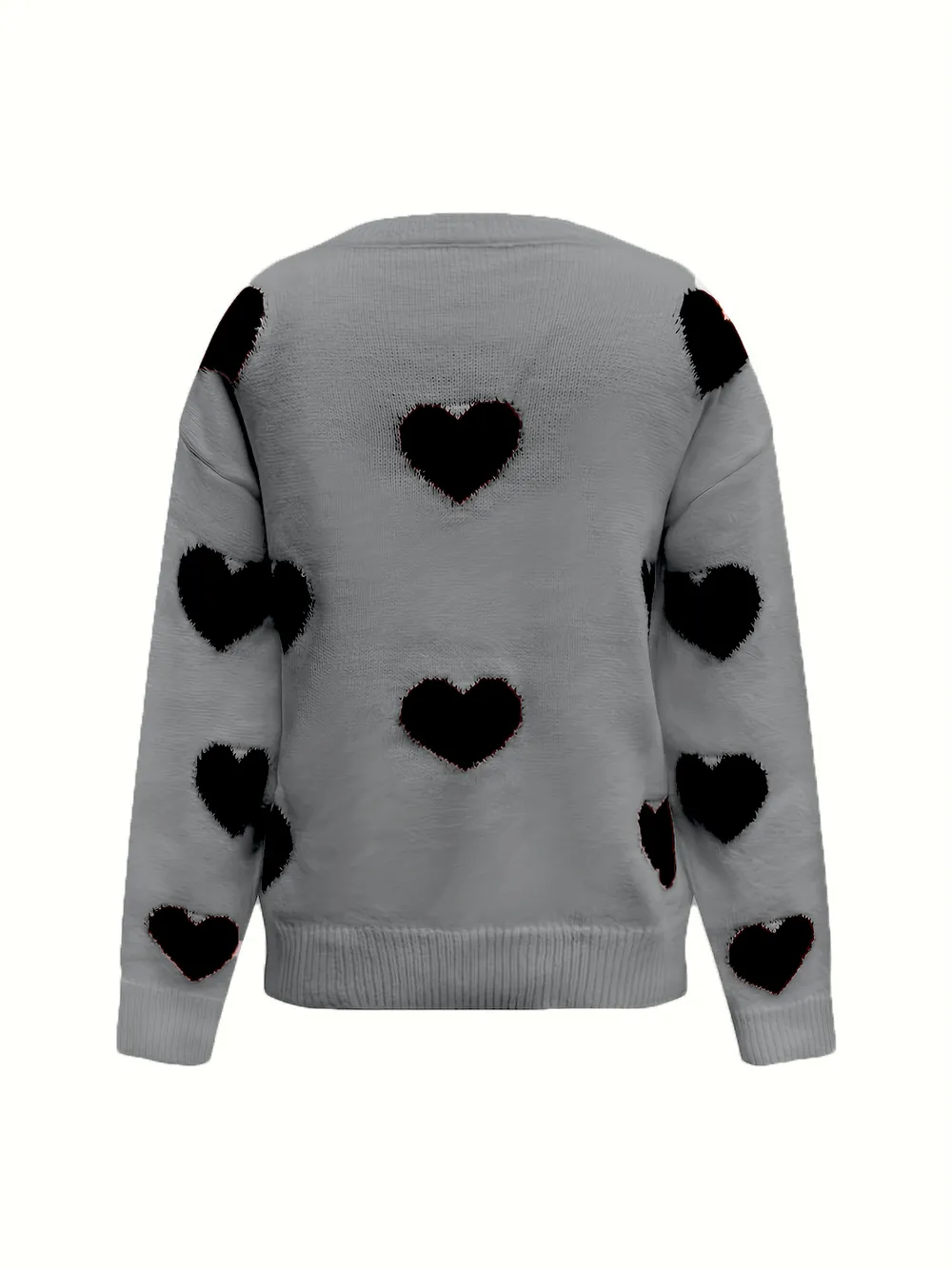 Valentine’s Day Heart Round Neck Long Sleeve Sweater, image 8