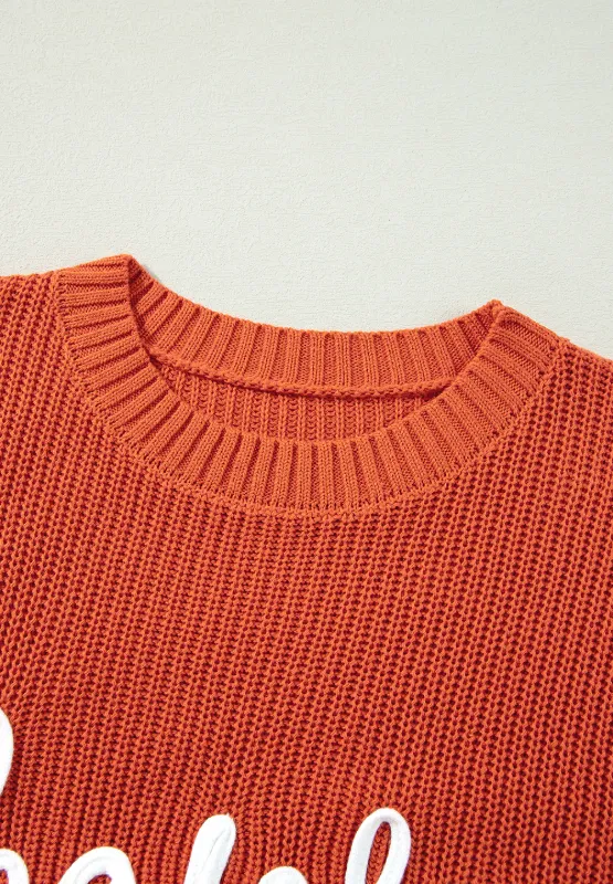 THANKS GIVING Round Neck Long Sleeve Sweater, image 9