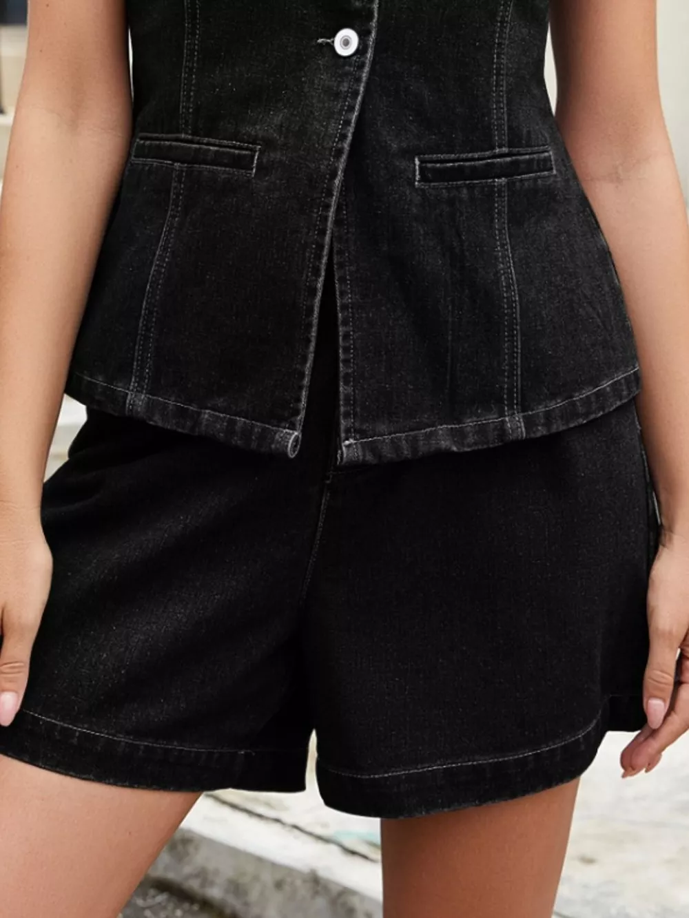 High-Waisted Denim Shorts