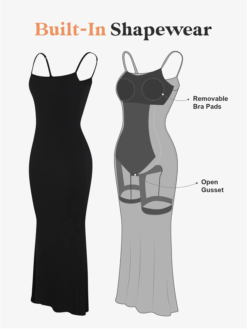 Built-In Shapewear Sleeveless Maxi Dress, image 5
