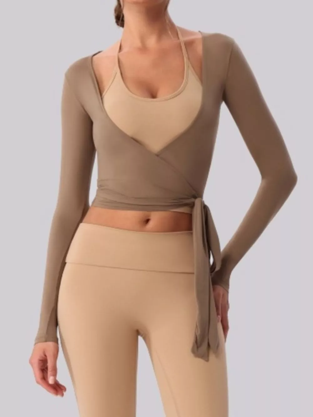 Halter Neck Cami and Flare Leggings Active Set, image 5