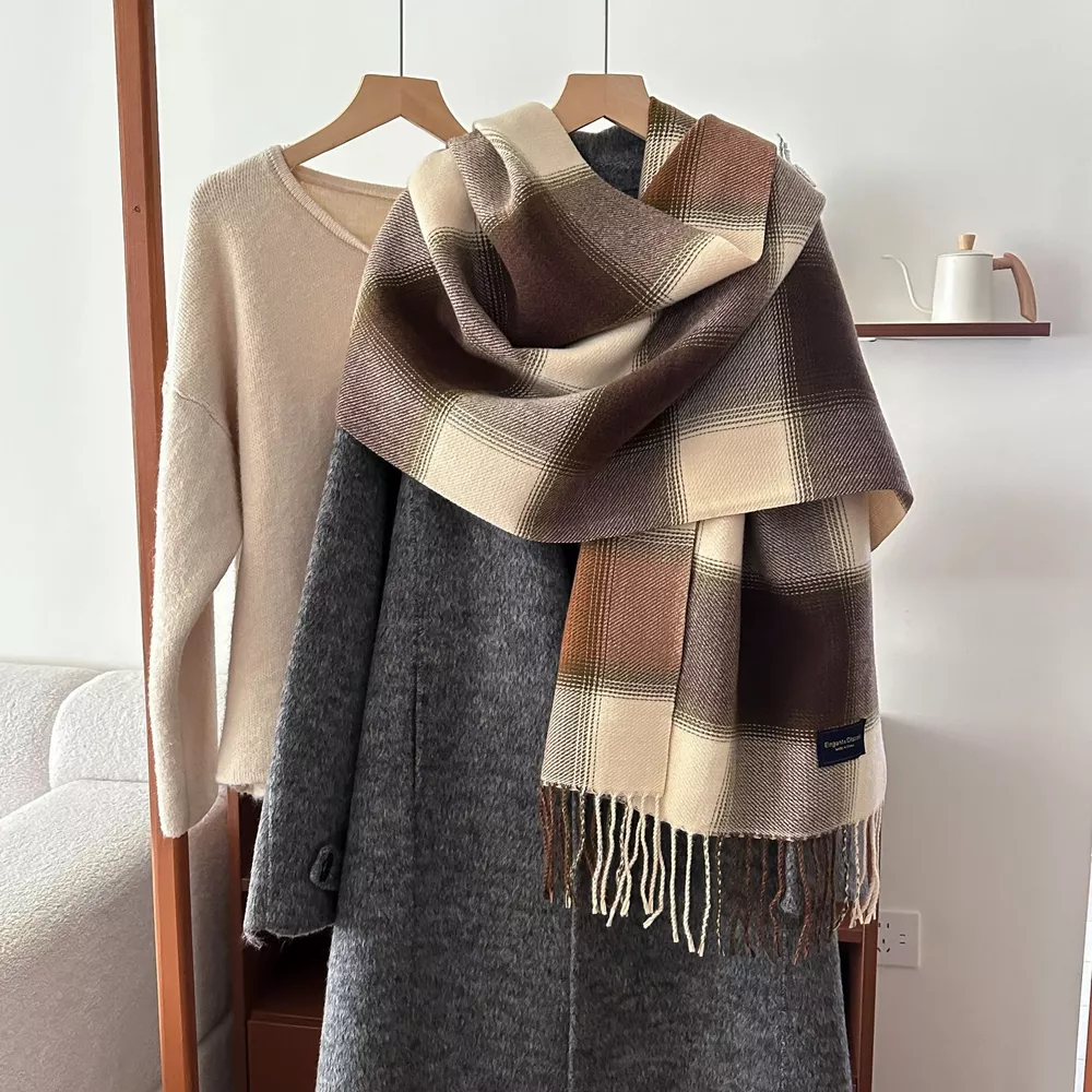 Plaid Fringe Scarf, image 5