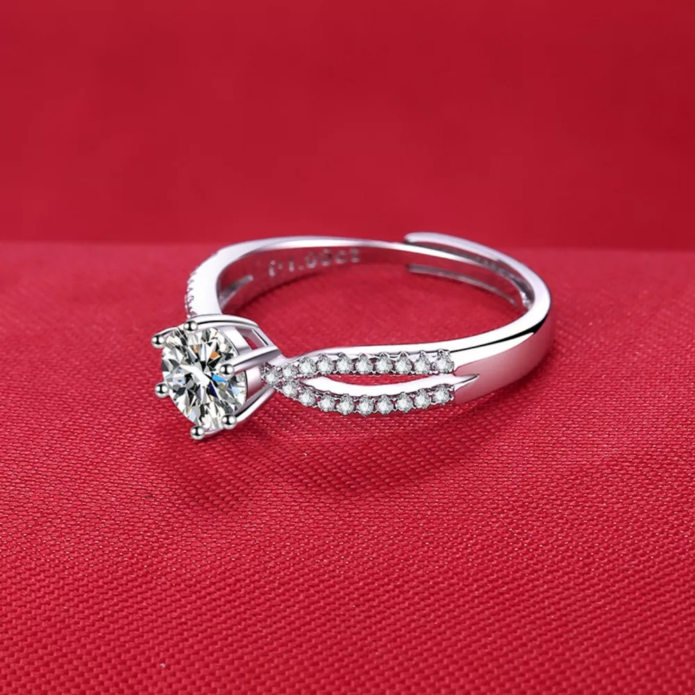 1 Carat Moissanite 925 Sterling Silver Ring, image 5