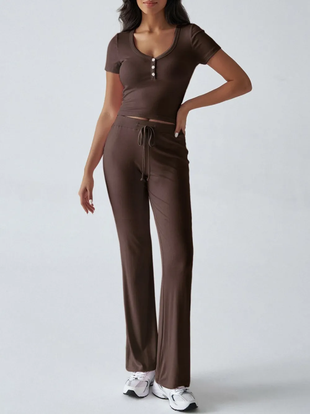 Short Sleeve Top and Drawstring Pants Set, image 5