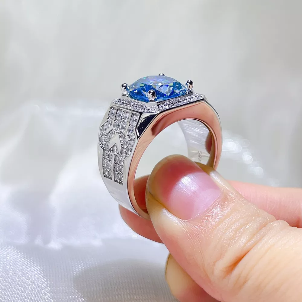 3 Carat 925 Sterling Silver Moissanite Ring, image 2