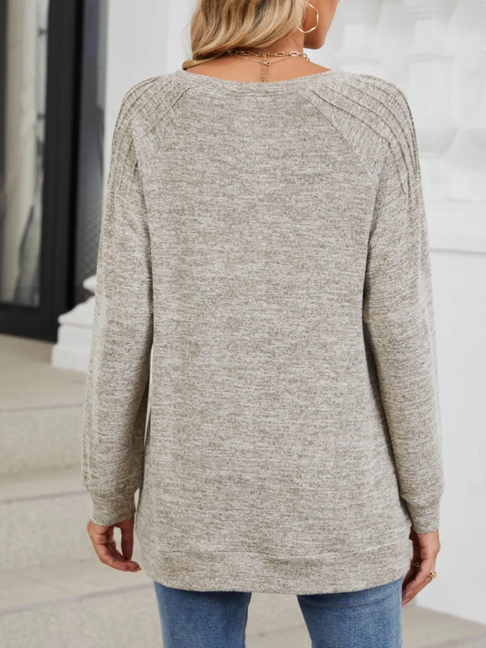 Round Neck Long Sleeve T-Shirt, image 6