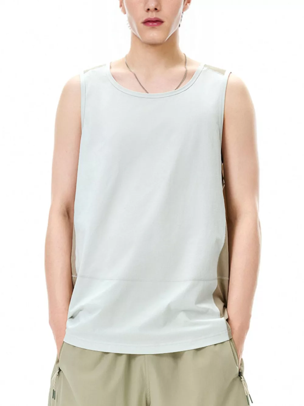 Men's Color Block Round Neck Tank