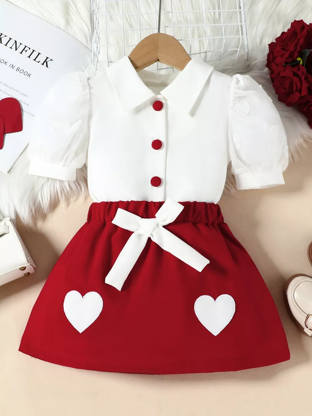 Children's Puff Sleeve Top & Skirt Set, image 6
