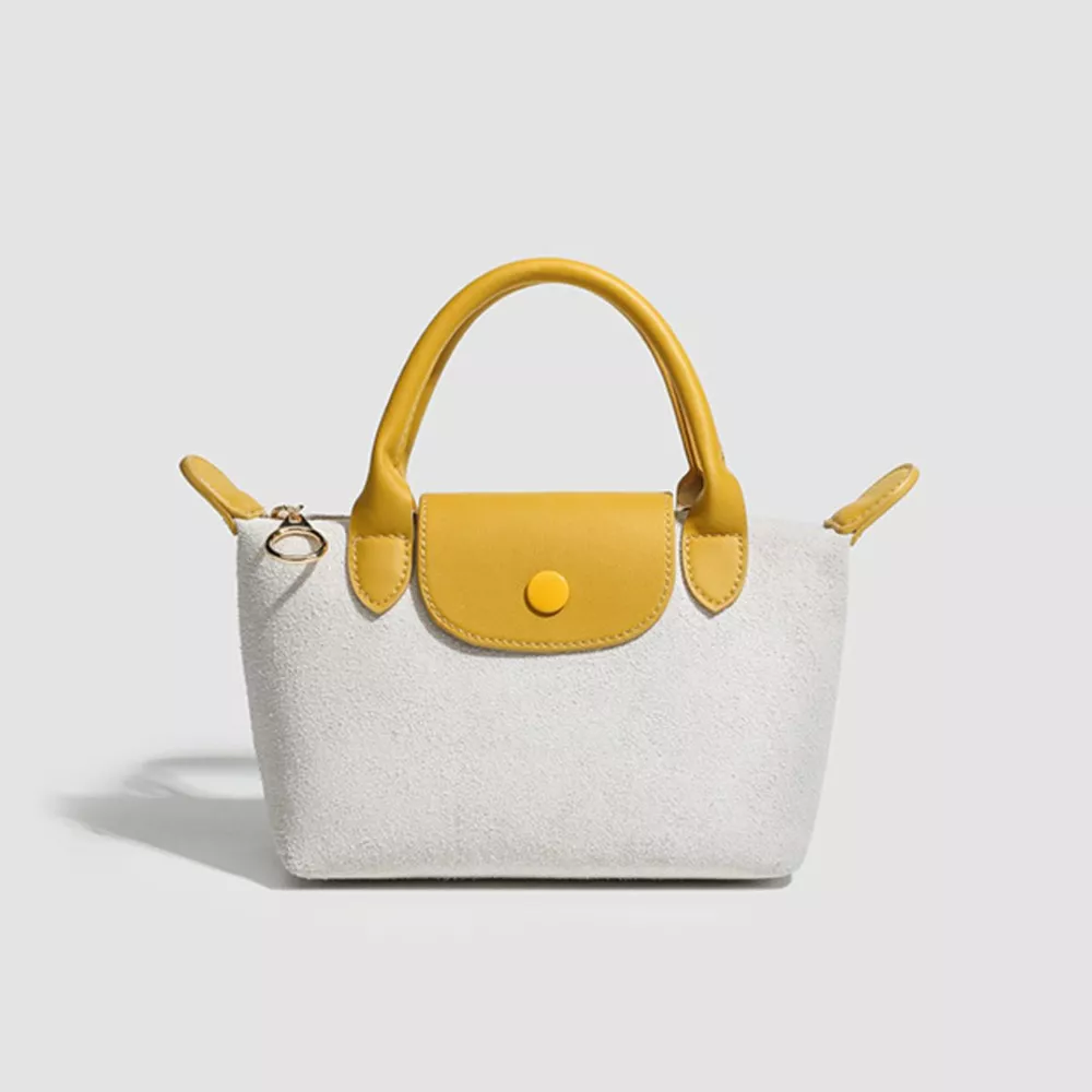 Stylish Two-Tone Suede Crossbody Bag, image 12
