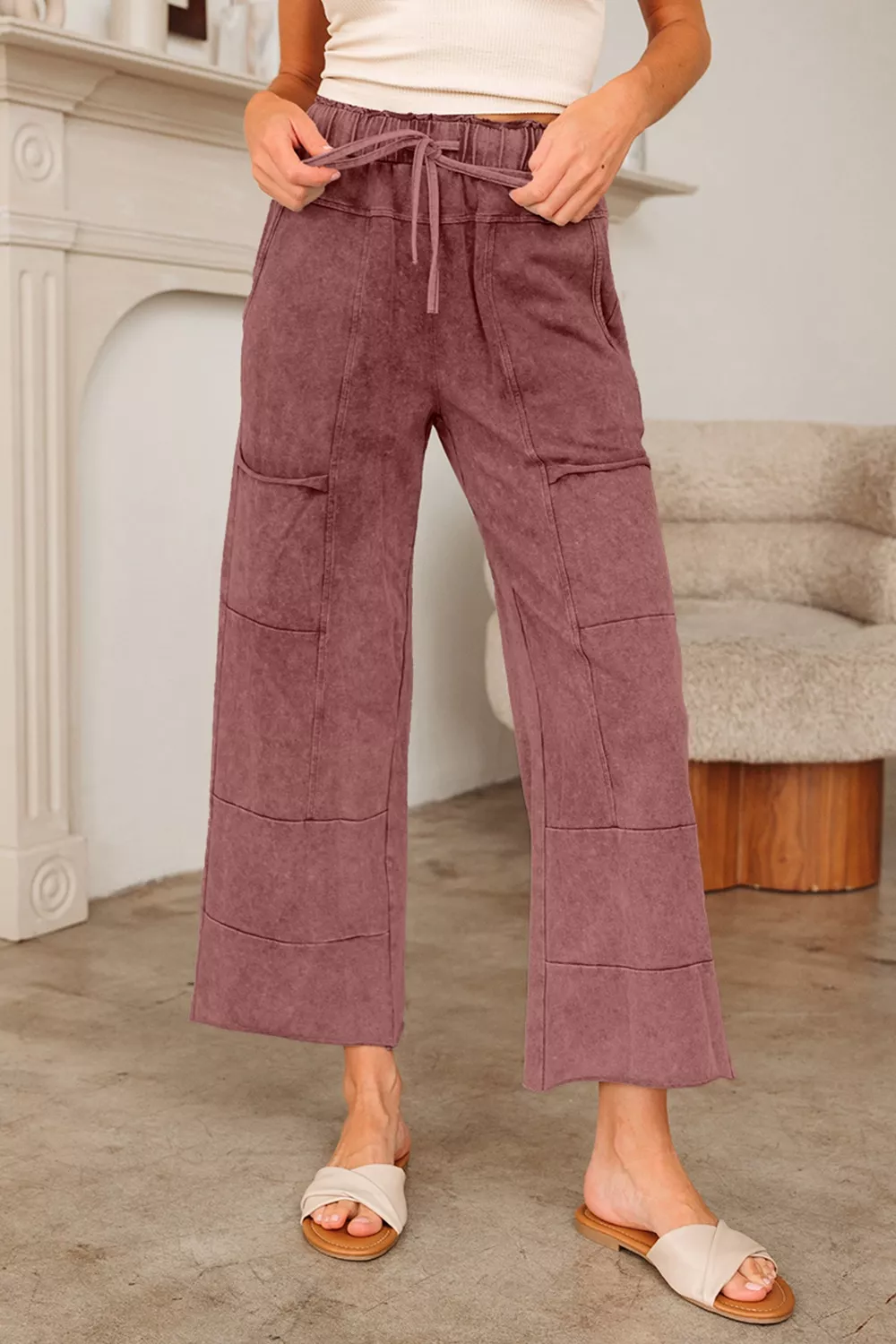 Wash Wide Leg Pants, image 3
