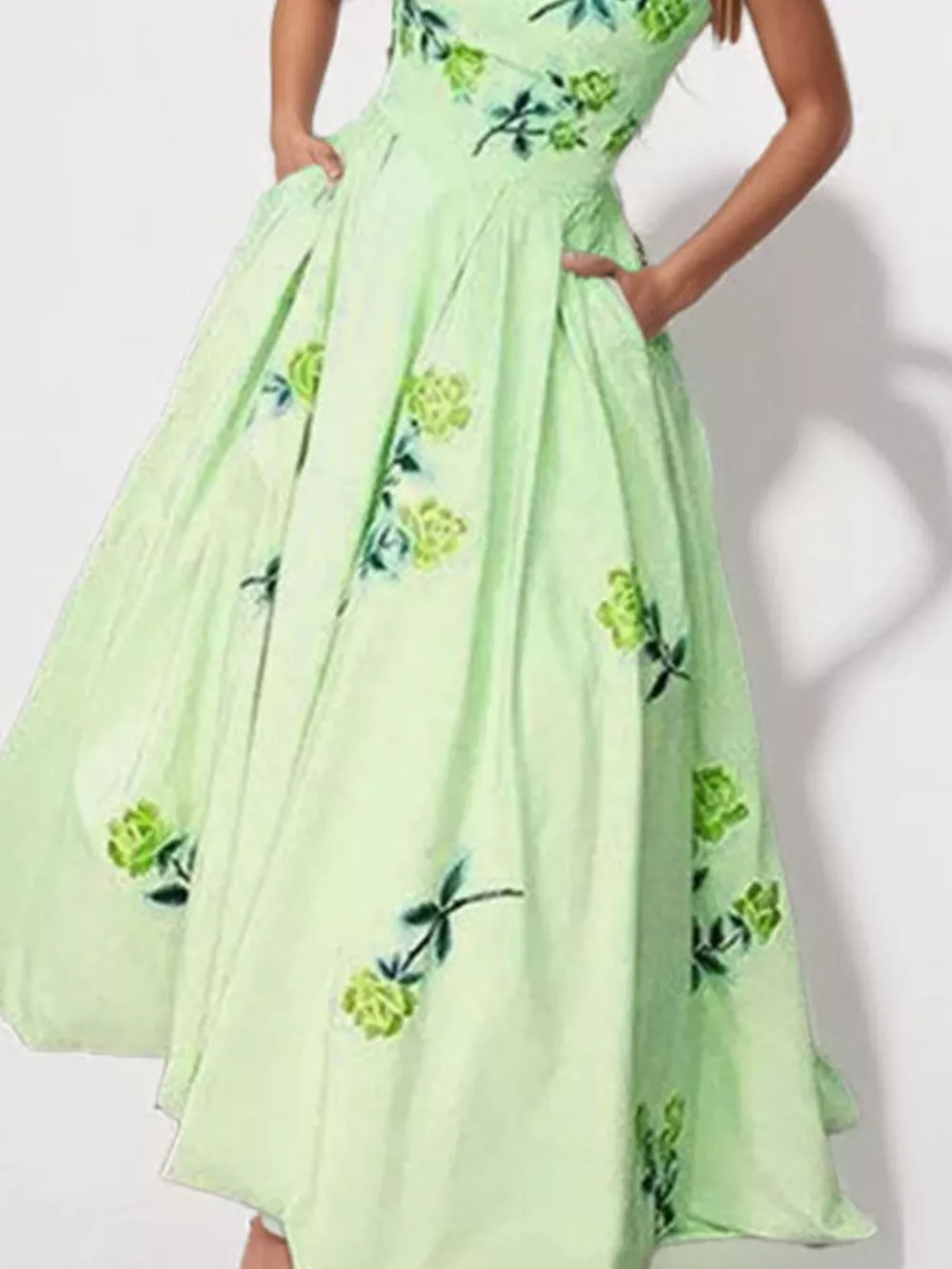 Floral Print Tube Maxi Dress, image 4