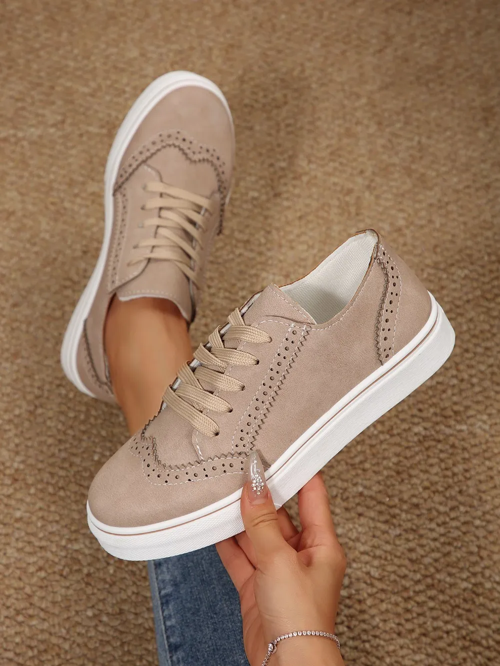 Lace Up Round Toe Platform Sneakers, image 9