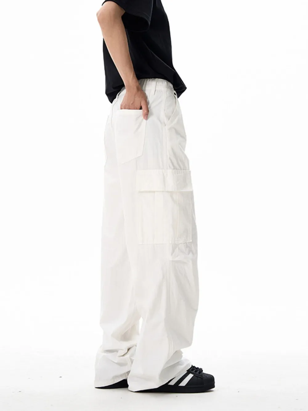 Men's Wide Leg Cargo Pants, image 5