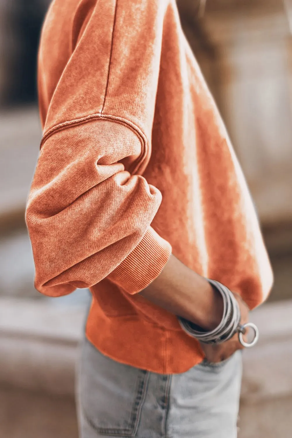 Mock Neck Dropped Shoulder Sweatshirt, image 13