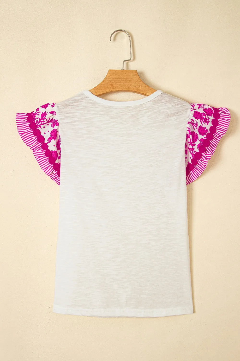 Ruffled Round Neck Cap Sleeve Blouse, image 3