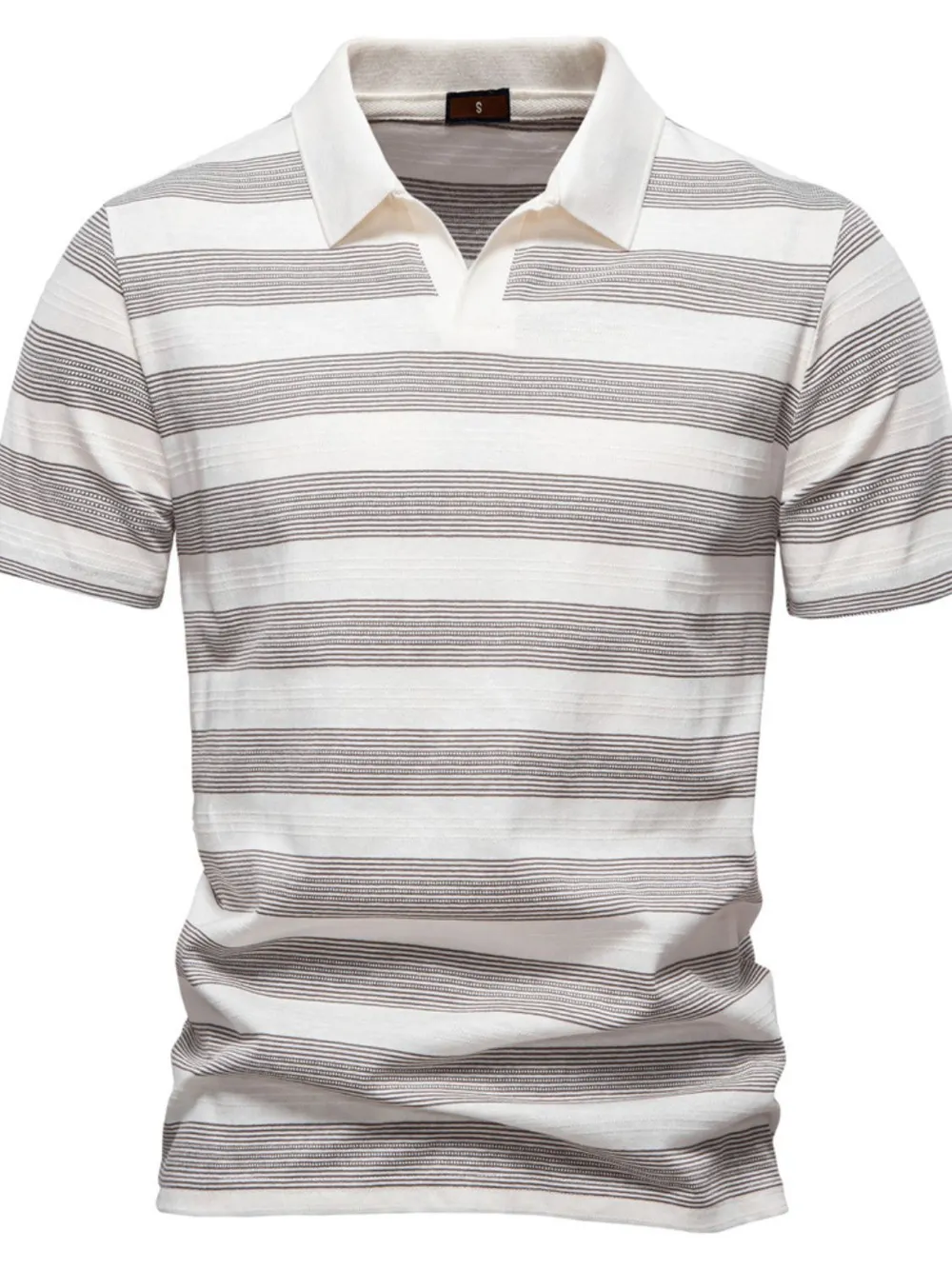 Men's Contrast Striped Short Sleeve Polo, image 2