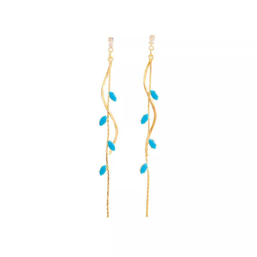 18K Gold-Plated Chain Drop Earrings, image 4