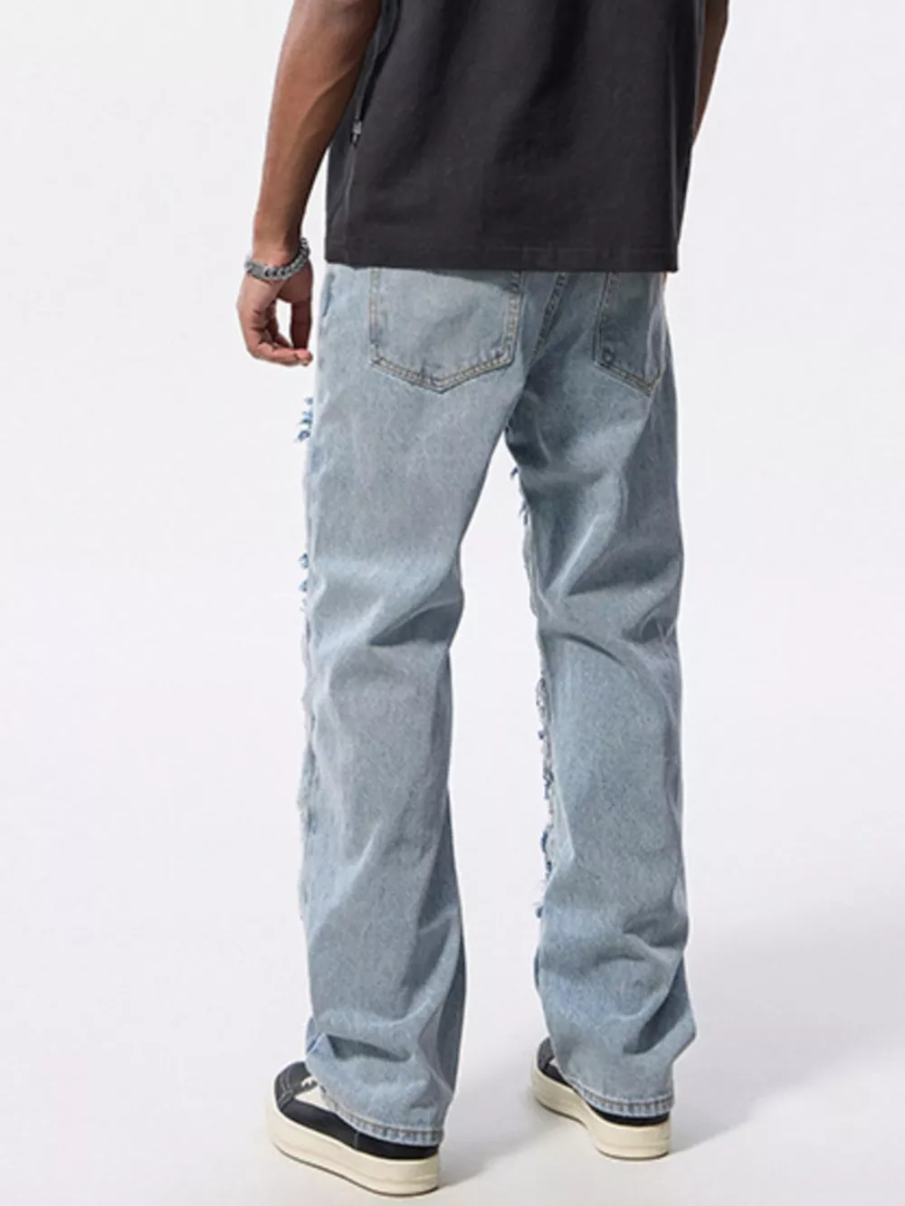 Men's Distressed Patchwork Jeans, image 6