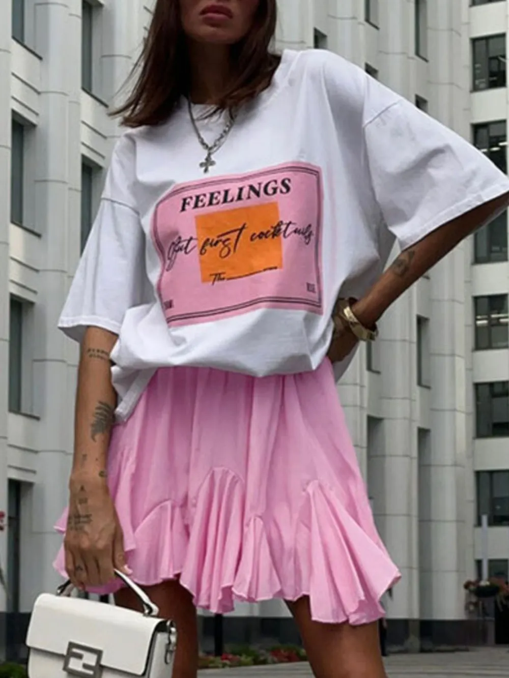 Elastic Waist Ruffled Hem Skirt, image 13