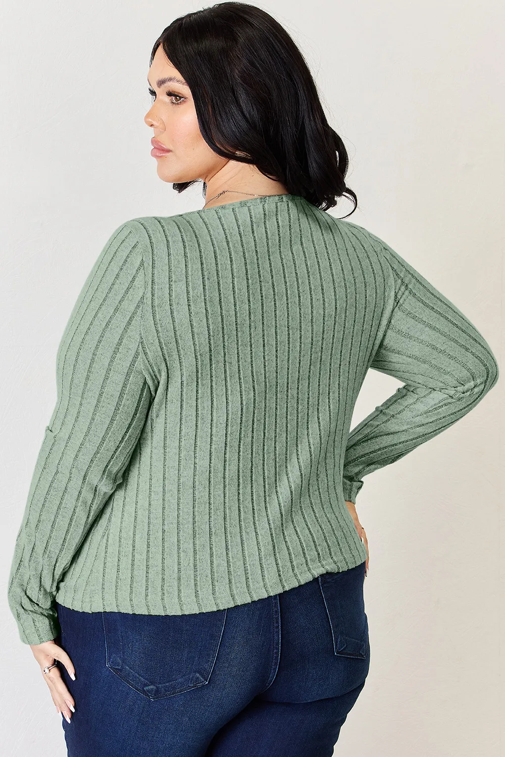 Full Size Ribbed Long Sleeve T-Shirt, image 13