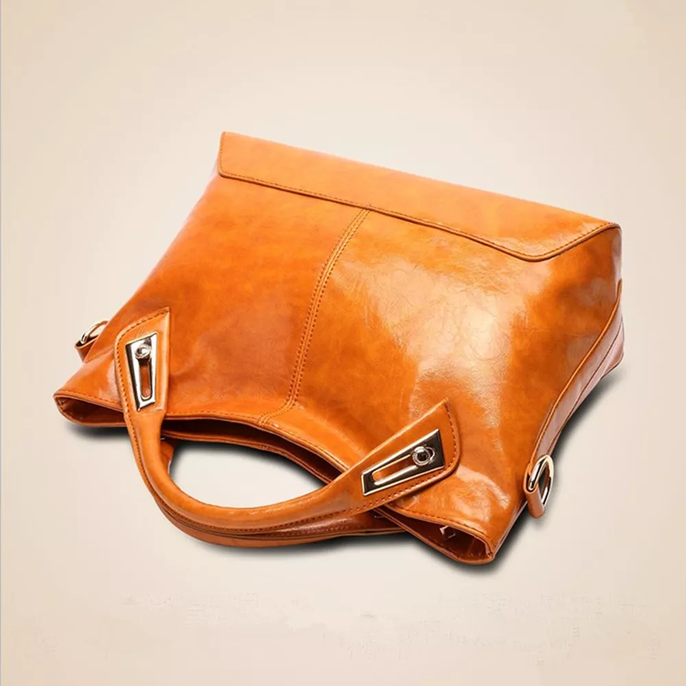 Vintage Style PU Leather Tote Handbag with Adjustable Shoulder Strap, image 4