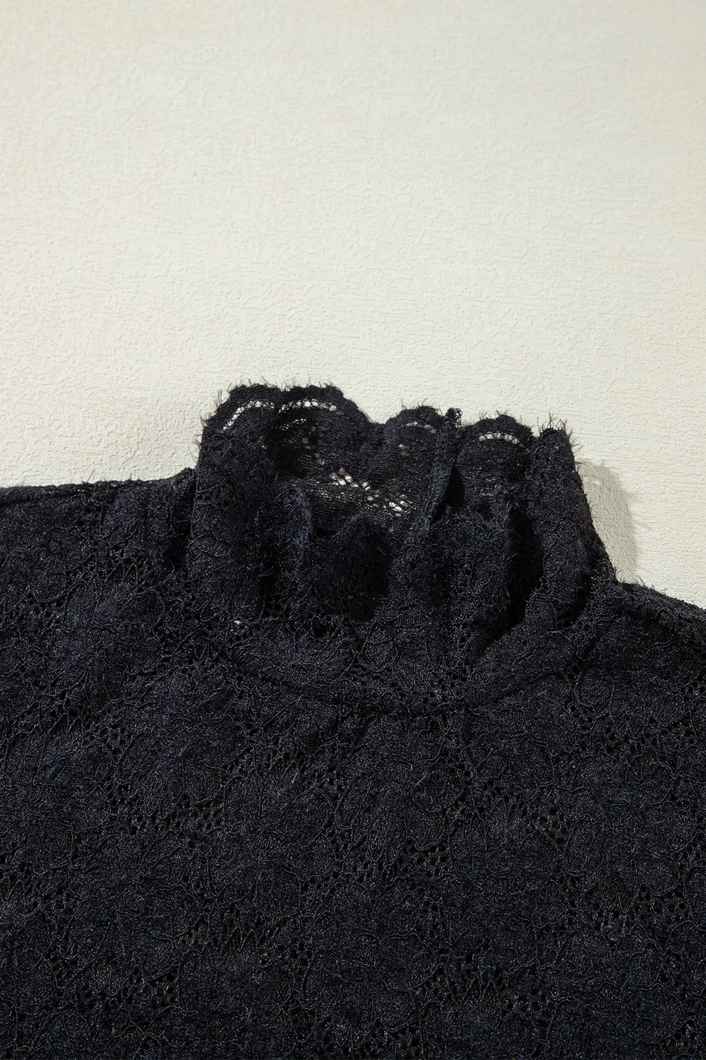 Lace Mock Neck Long Sleeve Blouse, image 5