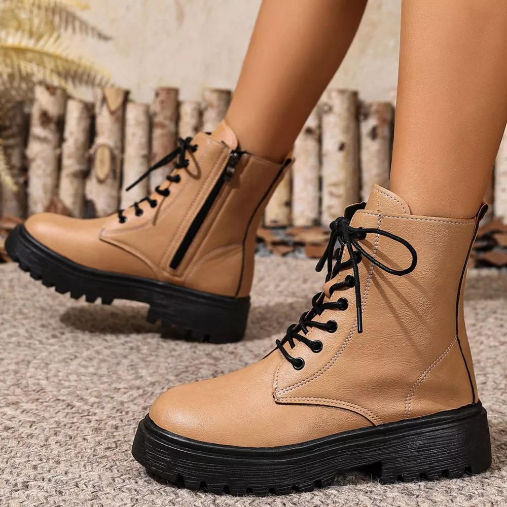 Round Toe Block Heels Boots, image 11