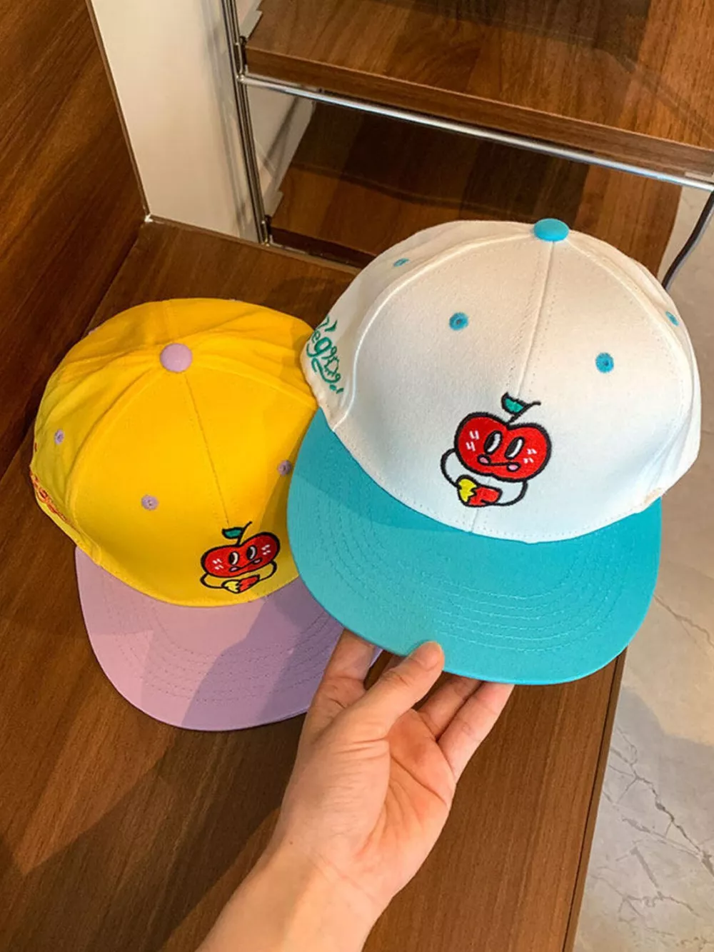 Cartoon Apple Embroidered Baseball Cap, image 2