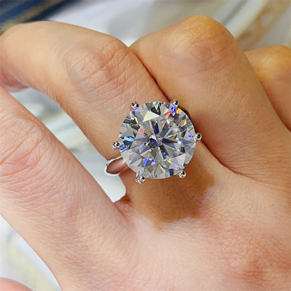 10 Carat Moissanite 925 Sterling Silver Ring, image 5