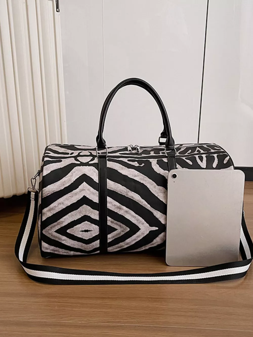 Zebra Print Duffle Bag, image 6