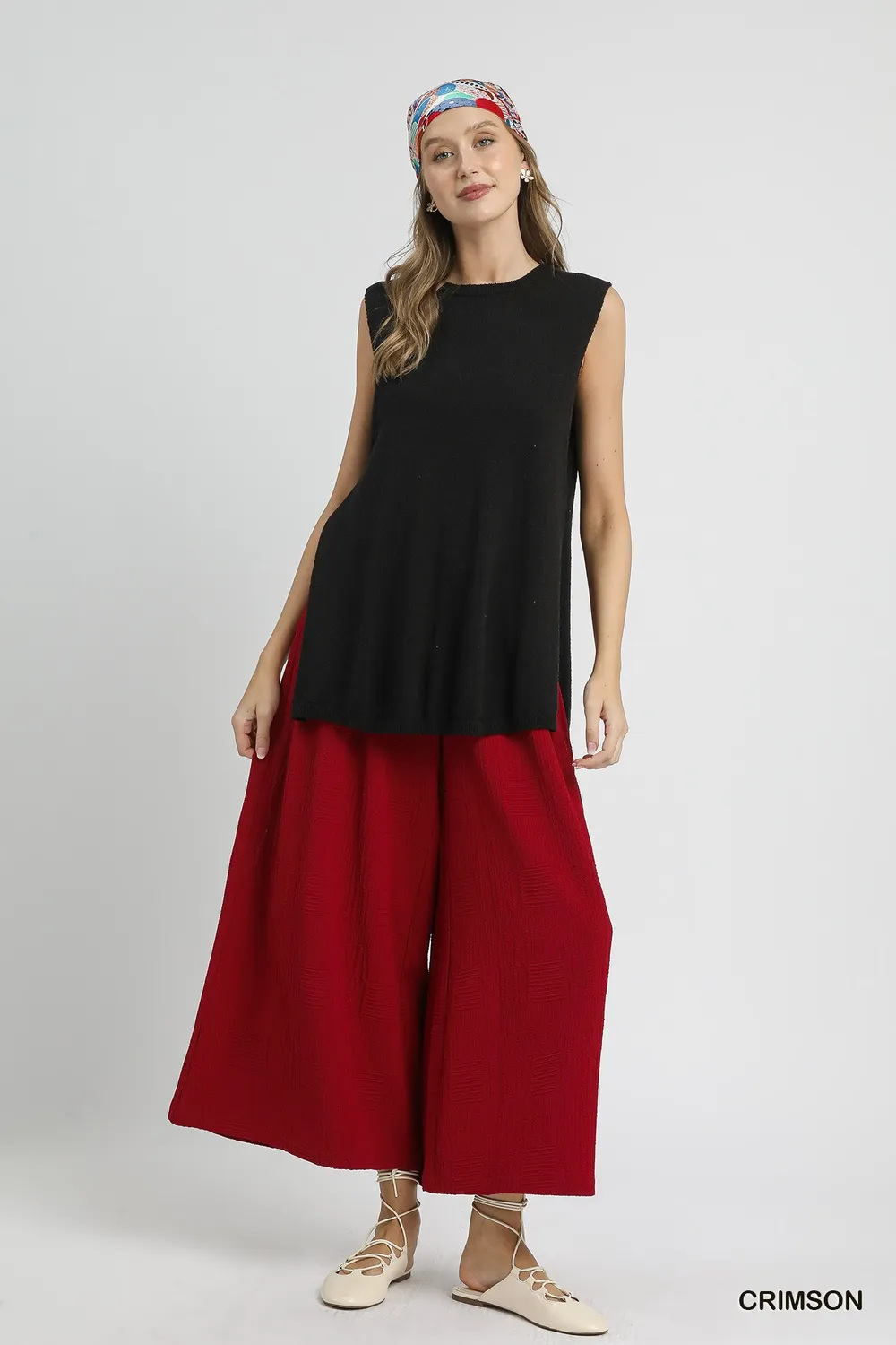 Elastic Waist Wide Leg Pants, image 2