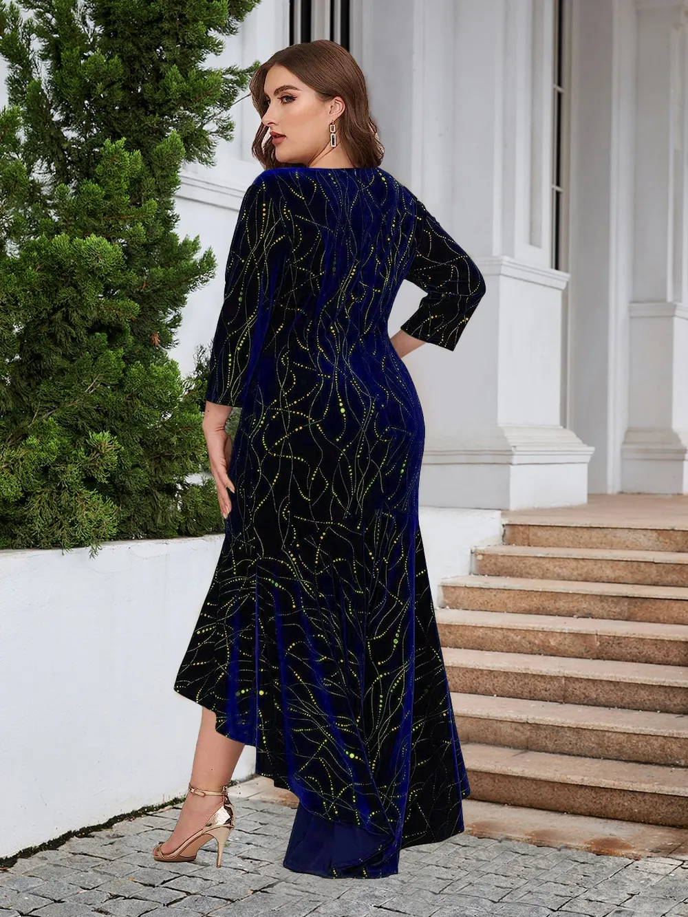 Plus Size Ruffle Hem High-Low Dress, image 10