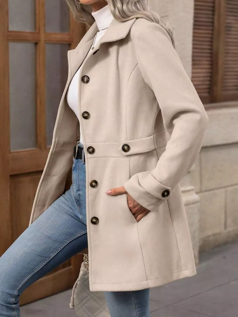 Button Up Long Sleeve Coat, image 12