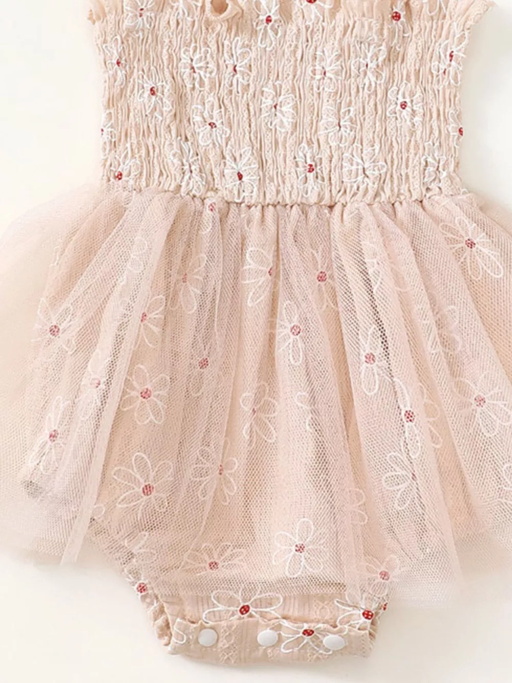 Children's Smocked Bodice Tulle Dress with Headband, image 9