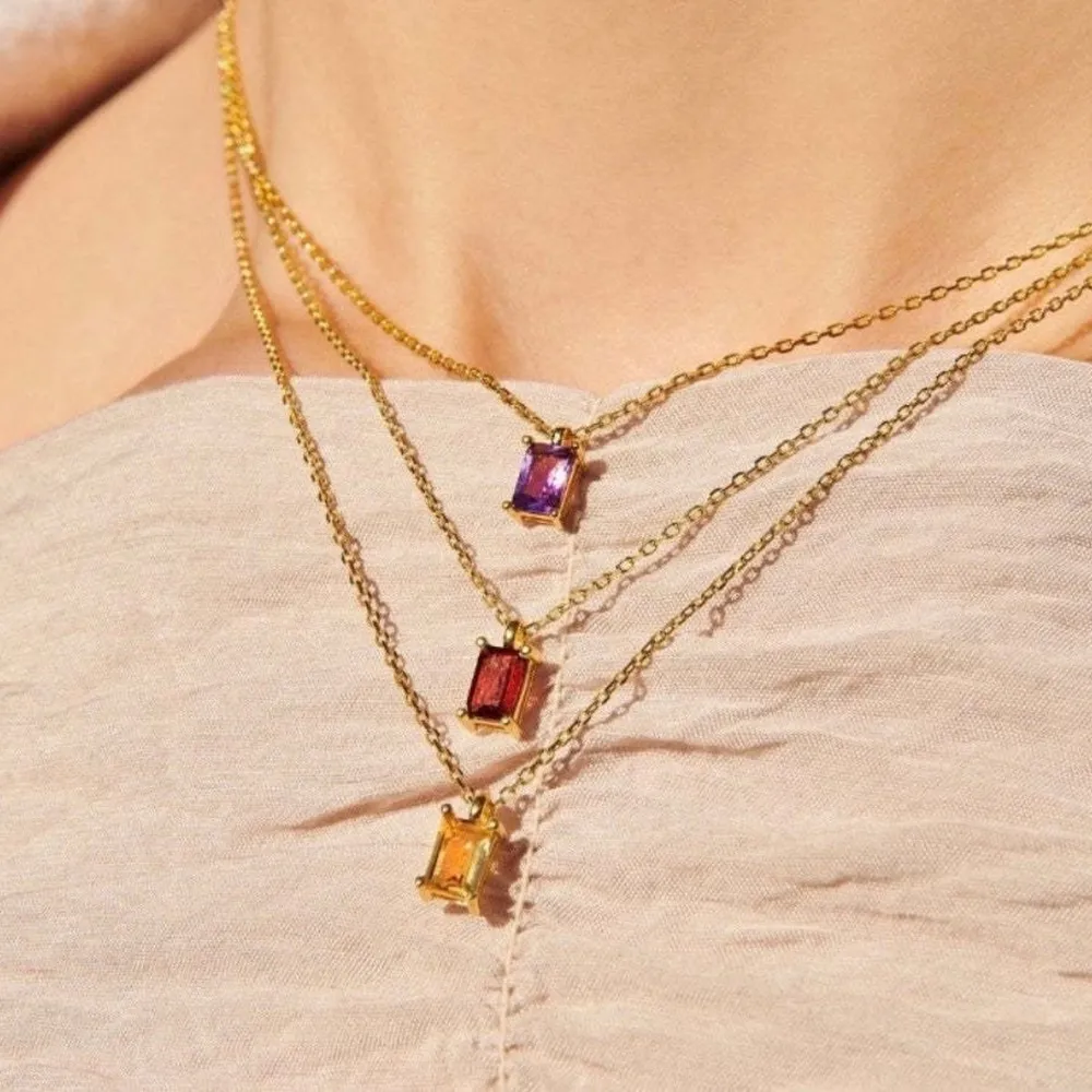 Titanium Steel Inlaid Zircon Pendant Necklace, image 9