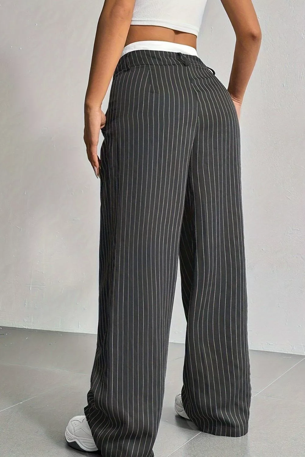 High-Waisted Pinstripe Wide-Leg Pants, image 17