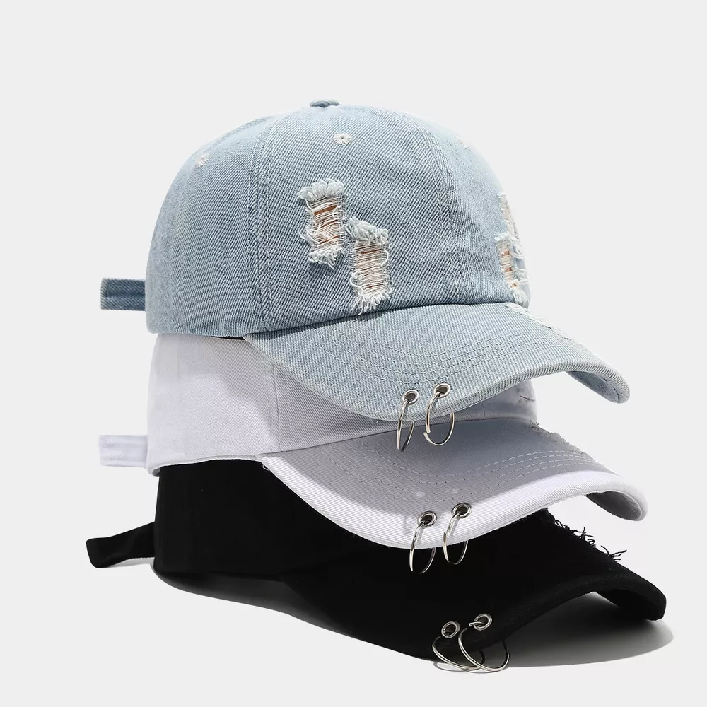 Distressed Denim Baseball Cap, image 3